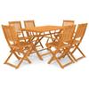 Day and Night - Day and Night Folding Garden Dining Table 7 Pieces Made of Solid Acacia Wood