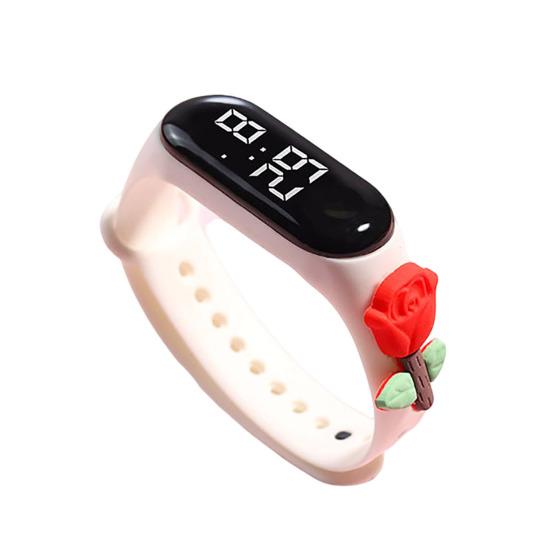 Детские повседневные кварцевые наручные часы с цифровым дисплеем и красочным силиконовым ремешком