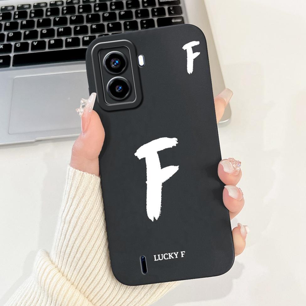 For Tecno Pop 6 No Fingerprints Cover For Techno Pop 6 Case BE7 Simple Fashion Letters Pattern Design Silicone Shockproof Bumper