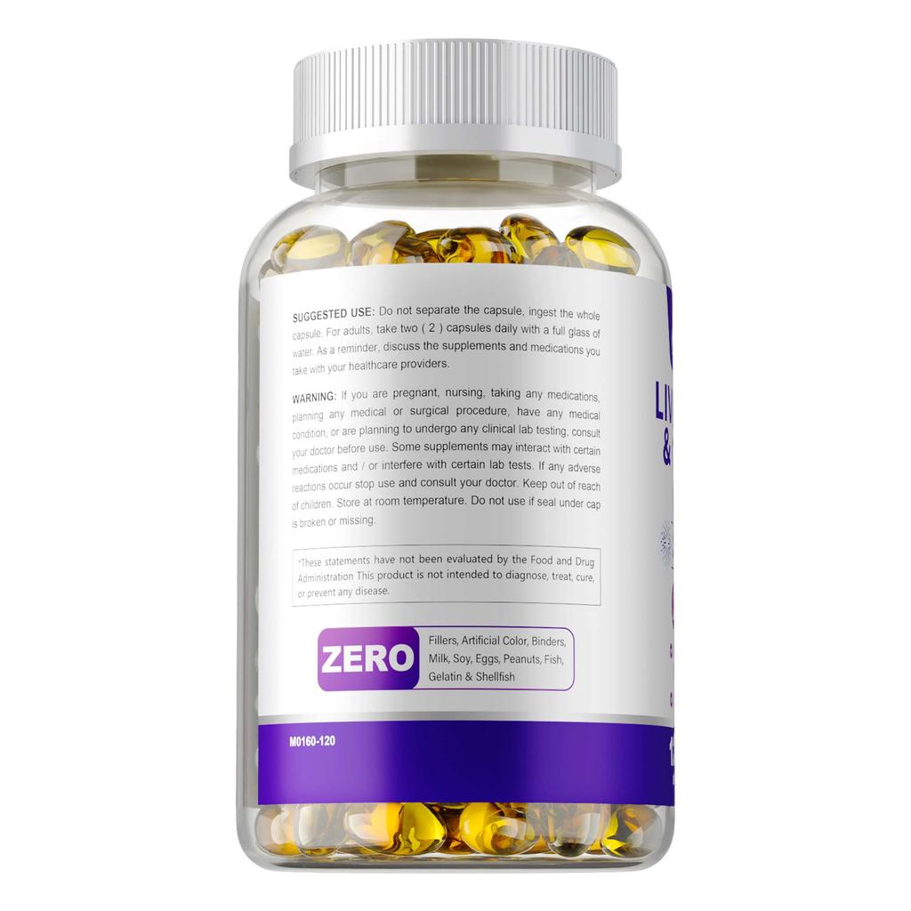 Pslalae Milk Thistle & Apple Cider Vinegar 28-in-1 Complex Capsules 120ct — with Artichoke, Dandelion & Turmeric, Daily Wellness Formula