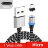 USLION Магнитный кабель Светодиодный нейлоновый кабель Micro USB Type C Зарядное устройство для Iphone USB-C Магнитный шнур Type-C