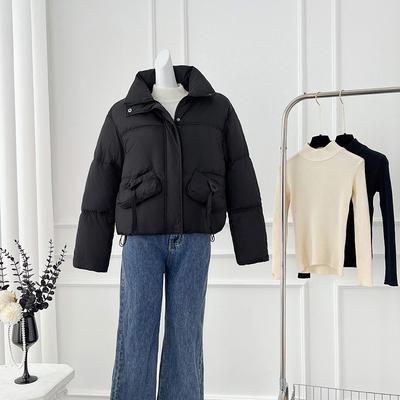 Зимняя женская куртка с воротником-стойкой, 2025 новая корейская короткая стеганая куртка свободного кроя