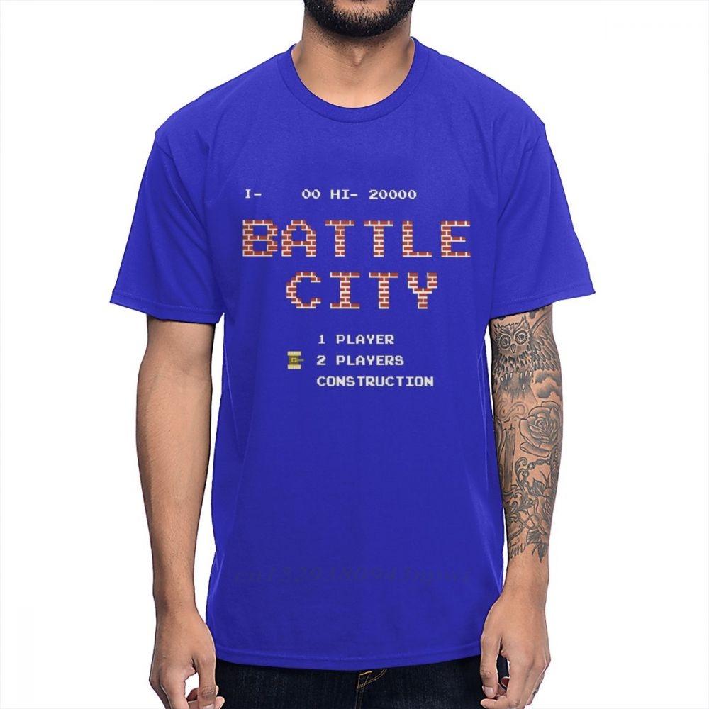 Natural Cotton Old School Game Battle City T Shirt Casual For Unisex Homme Tee Shirt Plus Size Guys Punk Designer Streetwear