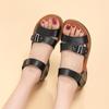 2025 Women's Genuine Leather Soft Bottom Sandals - Air Cushion Comfort for Middle-Aged & Elderly, Large Size Summer Footwear