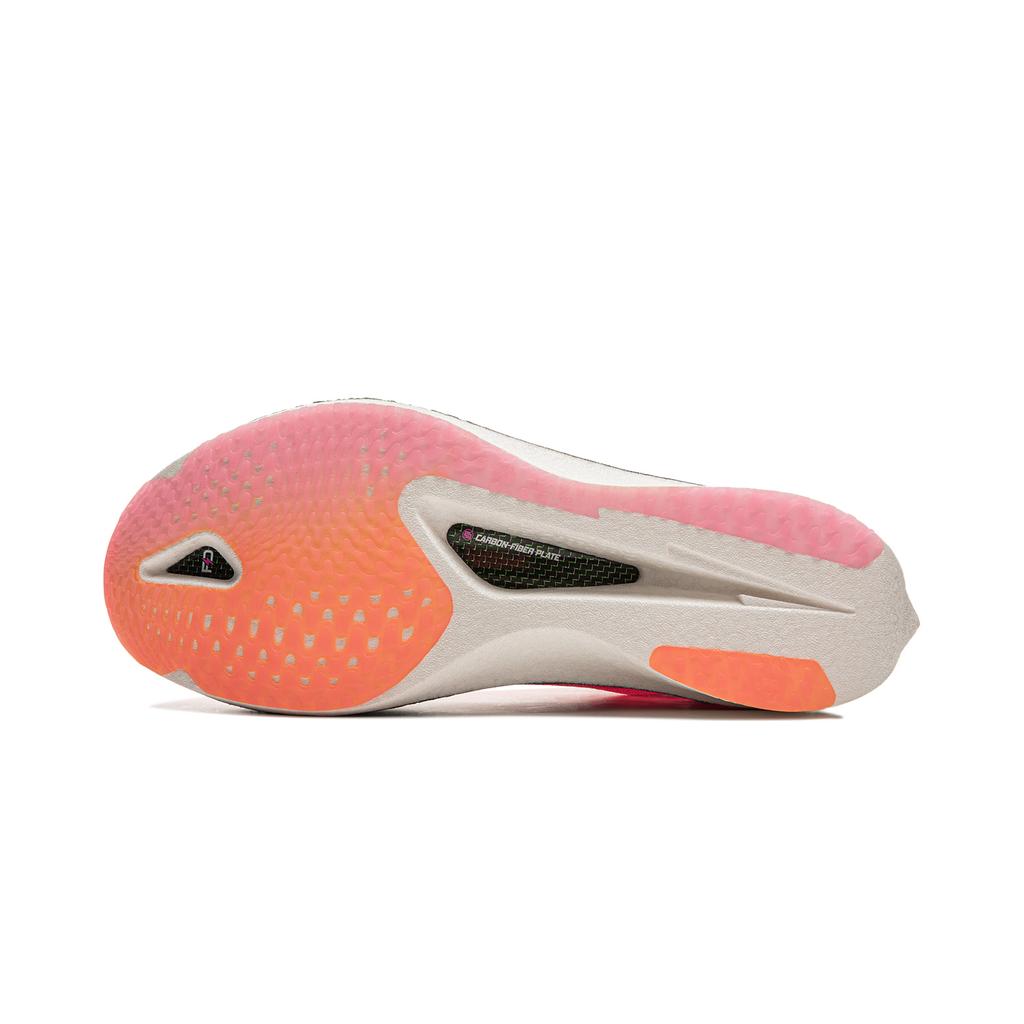 Кроссовки Li Ning Feidian 4 Ultra Carbon Plate с технологией амортизации Shock Silk, прочные, с низким верхом, унисекс, кроссовки для бега, розовые, белые, ARMU003-3