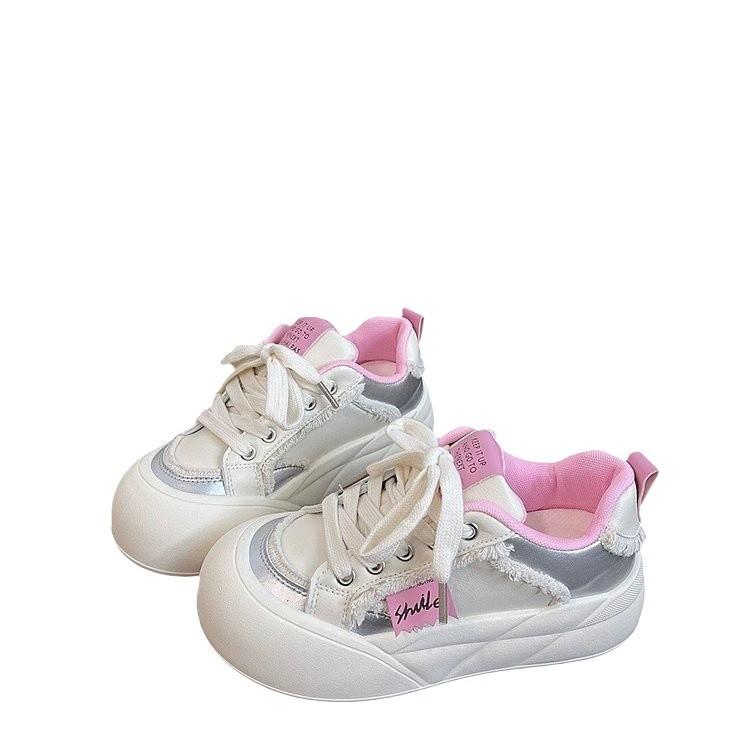 Thick-soled Little White Shoes, Leather Board Shoes, Women's Models, New Models In the Spring of 2025, Niche Non-collision Models, Versatile Shoes, B