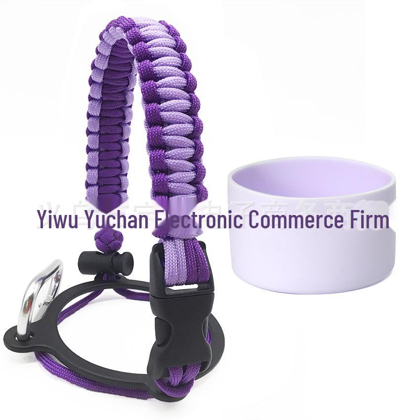 Top Thermos Cups with Silicone Non-Slip Sleeves, Hand-Woven Ropes, and Cup Handles