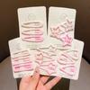 3Pcs/Set Girls Fashion Pink Color Geometric Stars Hair Clips Sweet Hairpins Female Hair Accessories