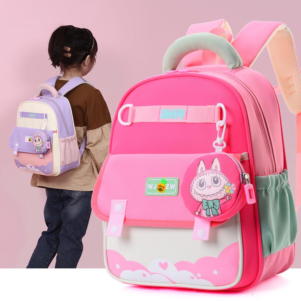 Printed Color Spliced Children Backpack Casual Outdoor Schoolbag Trendy