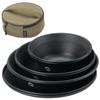 camping moon Tableware Camping Plate Stainless Steel Tableware Set 8 Pieces Comes with Canvas Case Black BKS395-2S