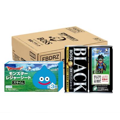 BOSS Suntory Coffee Boss Без сахара Черный 185г x 30 с призом Dragon Quest Кофе, бутылки,