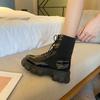 Женские ботинки женские мотоциклетные ботинки черные носки ботинки ботильоны женские на платформе нескользящие водонепроницаемые модные зимние