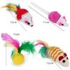 12/21PCS Playing Bulk Toy Pet Kitten Stick Mouse Collapsible Tunnel Feather Balls Cat Toys Set