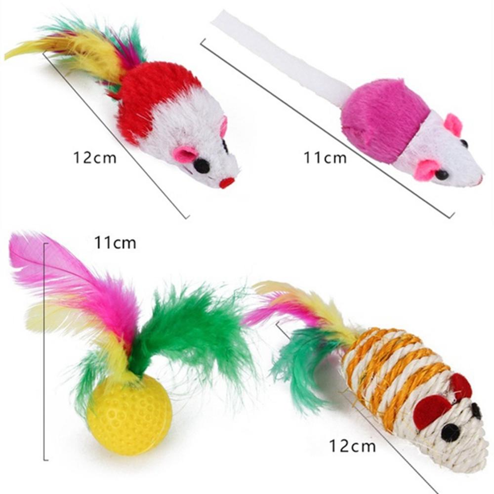 12/21PCS Playing Bulk Toy Pet Kitten Stick Mouse Collapsible Tunnel Feather Balls Cat Toys Set