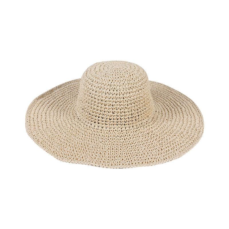 Good Goods Travel Beach Big Brim Straw Hat Summer Seaside Foldable Sun Hat Women's Sun Protection