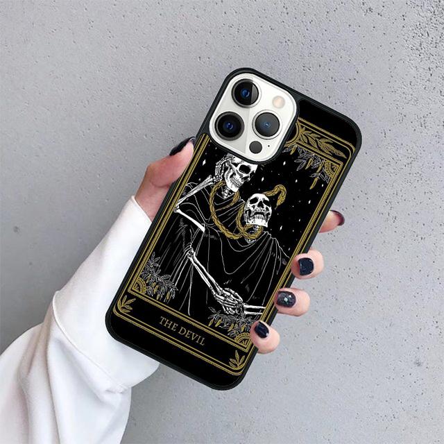 Карты Таро Дьявол Чехол-ракушка для iPhone 17 Air 15 16e 14 13 12 Pro Max 11 Pro Max Plus Чехол для телефона