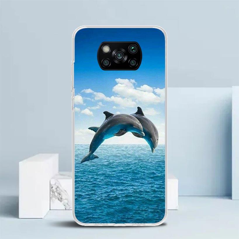 Чехол для телефона с милым дельфином, морским животным, для Xiaomi Poco F7 Ultra X5 X6 X7 Pro M7 Redmi 15C 15 13C 13 12C 12 10C 10 10A 9 9C 9A 9T C