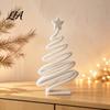 Indoor Festive Display Minimalist Spiral Christmas Tree Figurine with Star Topper, 3D Printed Mini Nordic Style Art Piece Decoration, Modern Tabletop