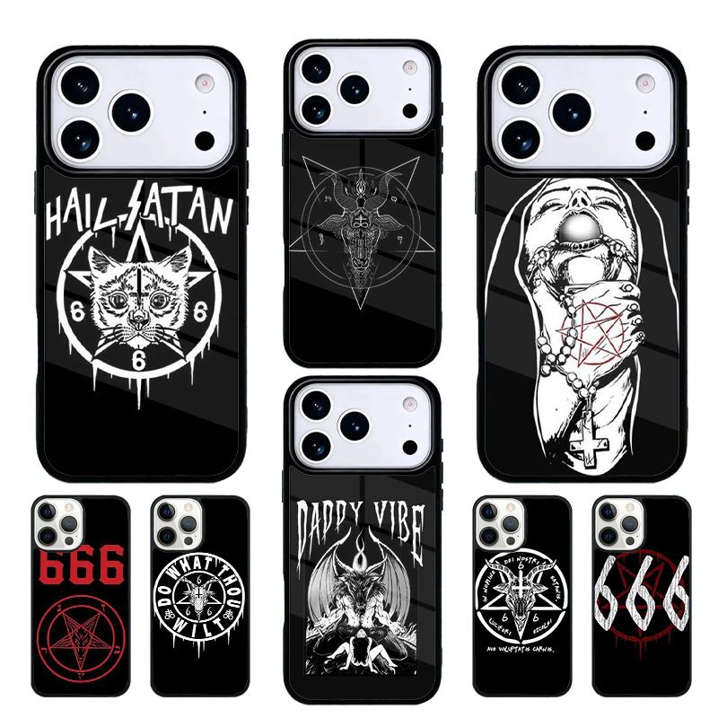 Pentagram 666 Demonic mobile phone case Compatible with IPhone 17 16 15 14 13 12 11Pro Max 17 Air cover