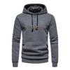 Men's Classic Checkered Jacquard Hoodie - 2024 Autumn/Winter, Casual Solid Pullover with Large Pocket