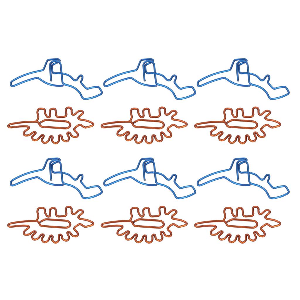 100 шт. скрепок для бумаги, уникальная форма динозавра, легкая портативная металлическая скрепка для гальванизации