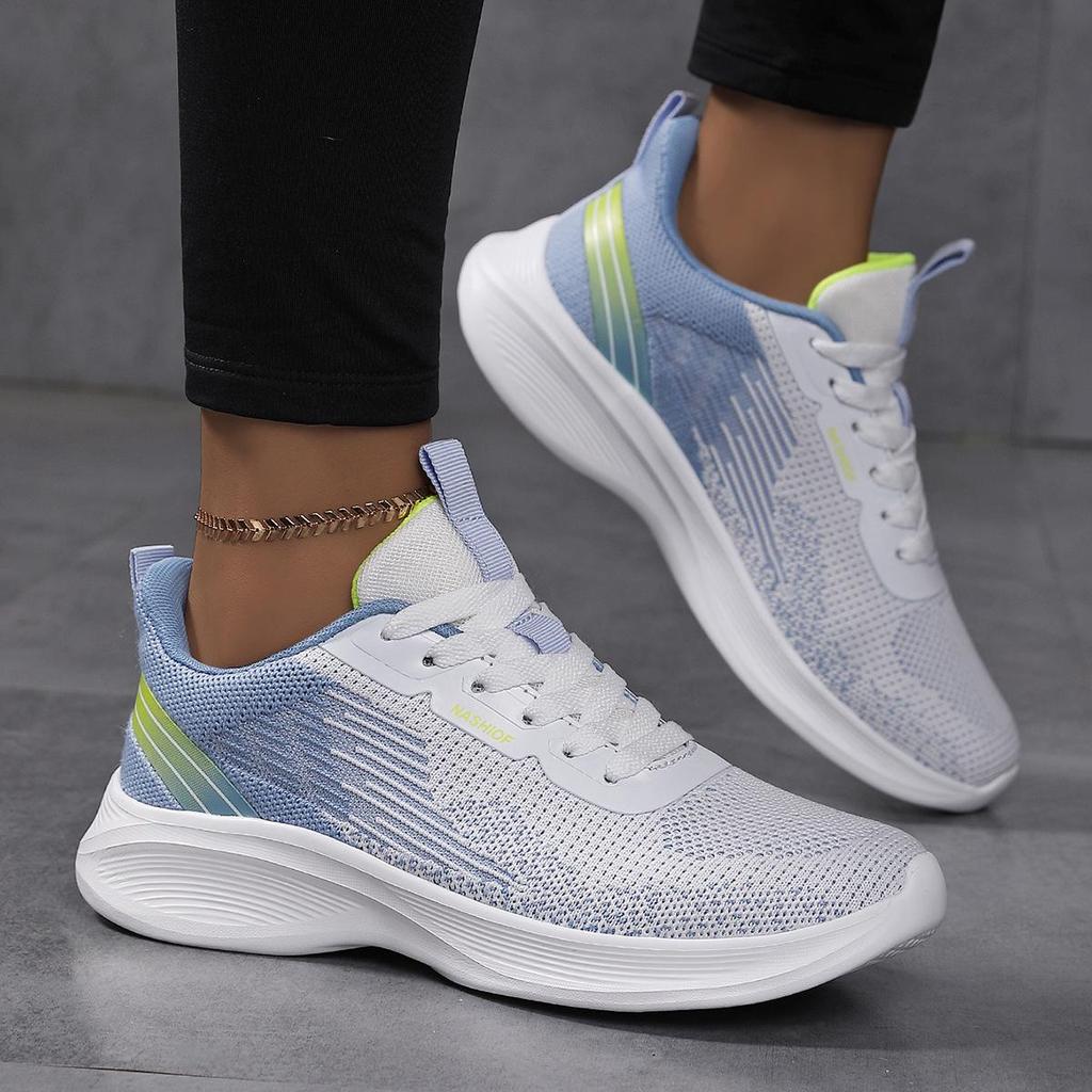 Женские спортивные кроссовки Flyknit большого размера - Мягкая подошва, Легкие, Дышащая сетка, Беговые кроссовки, Бестселлер