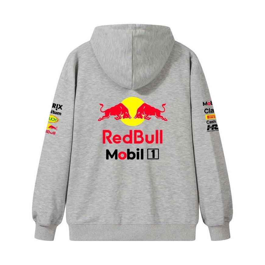 Red Bull Толстовка на молнии с символикой команды F1 Верстаппен Формула 1 Спортивная толстовка на молнии Мужская Женская Повседневная кофта-пуловер