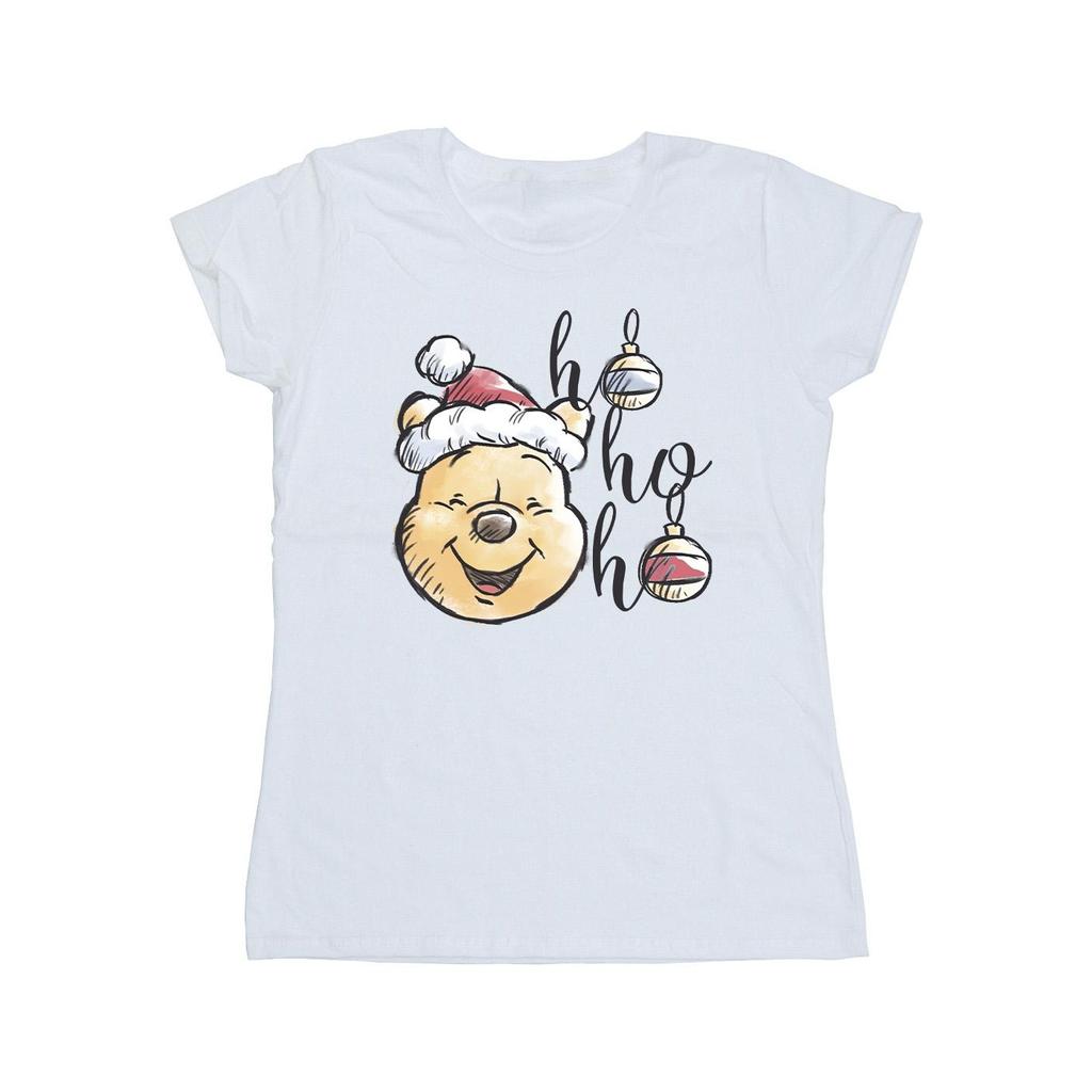 Disney Womens/Ladies Winnie The Pooh Ho Ho Ho Baubles Cotton T-Shirt