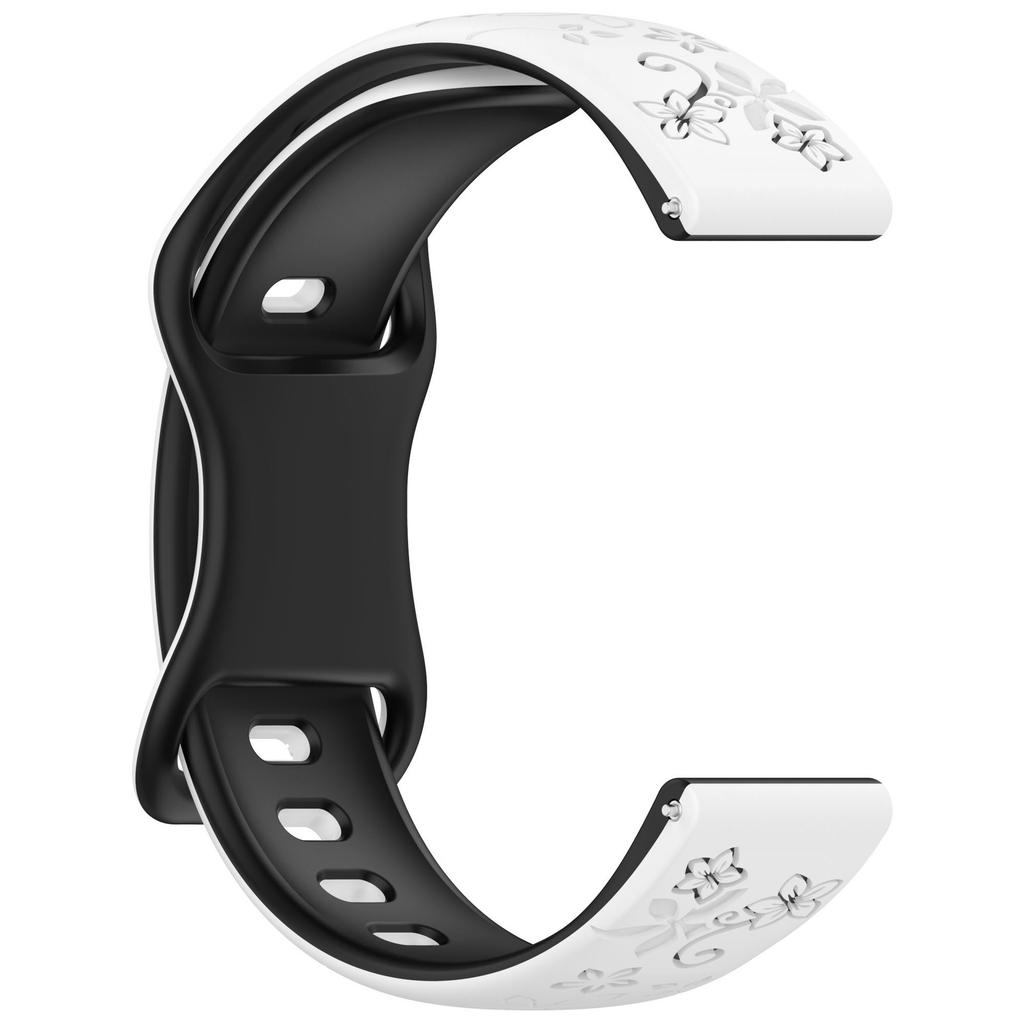 18mm 20mm 22mm Floral Engraved Band for Samsung Galaxy Watch 7 6 5 4 Cute Fancy Silicone Strap For Huawei Watch GT4 5 Pro/Active 2 Correa