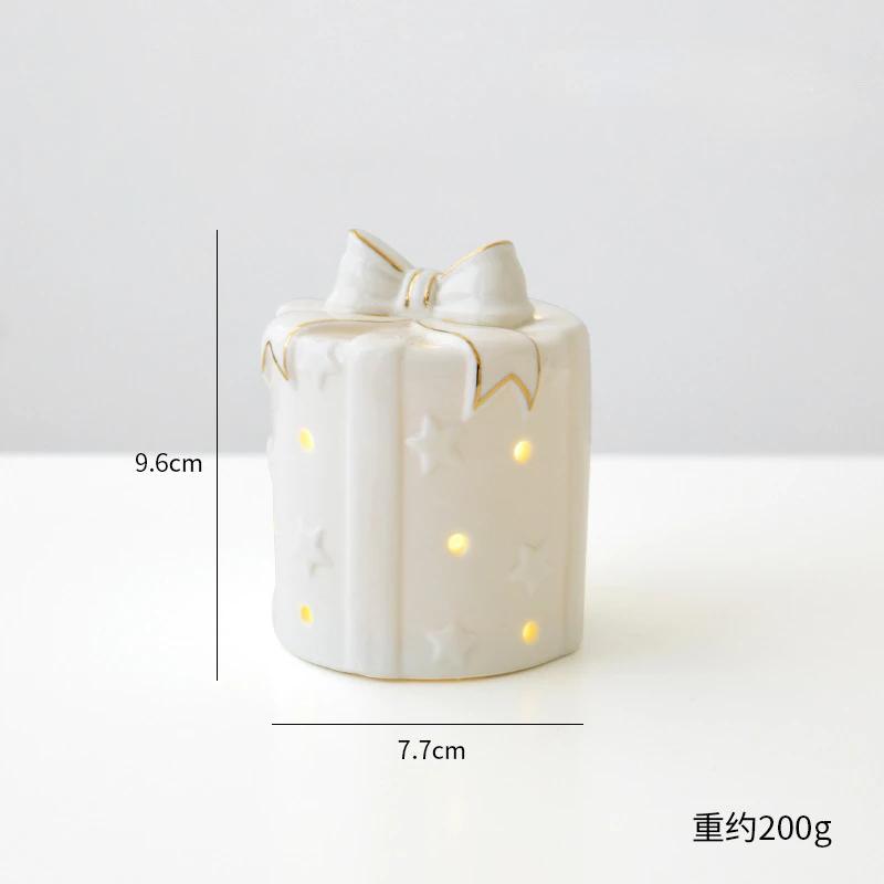 Керамический рождественский светящийся снеговик светящаяся машина маленькое настольное домашнее украшение рождественский подарок