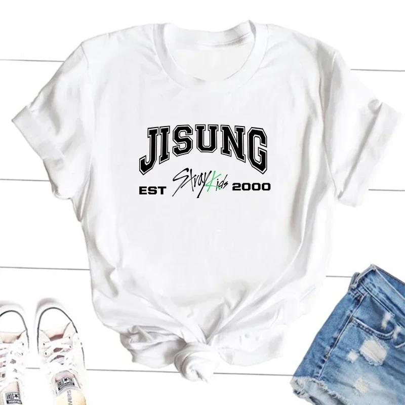 Футболки с участниками Stray Kids ZX TEE Футболка в корейском уличном стиле Футболка с графикой K-pop концерта SKZ Бан Чан Чанбин Ли Но Группа Музыкальная футболка