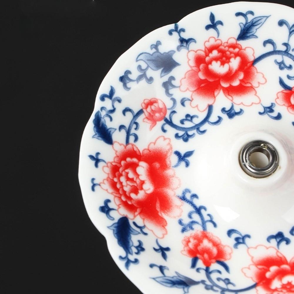 Chinese Style Tea Infuser Tea Tray Set Traditional Blue and White Porcelain Tea Filter Tea Room