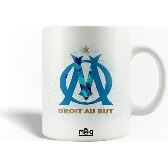 Mug - Olympique de Marseille - Céramique - Logo Bleu - 30cl - Compatible Lave-Vaisselle