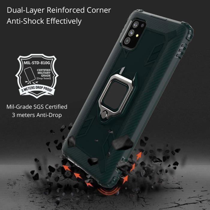 Coque pour Samsung Galaxy A51 - LuffyShop - Robuste - Anneau Support - TPU - Compatible Voiture Magnétique