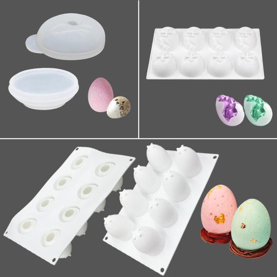 Силиконовая форма для пасхального яйца для муссового торта, 3D форма для выпечки шоколада, пудинга, желе, антипригарная, для духовки и морозильной камеры, для десертов
