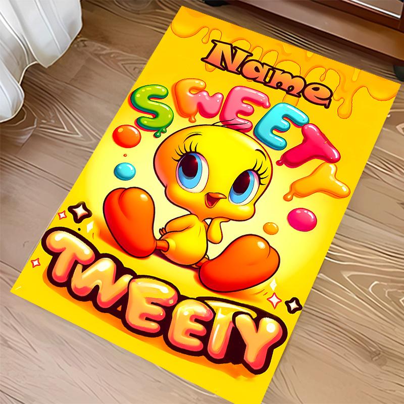 Custom personalization Tweety Print Area Rug - Soft, Washable Non-Slip Indoor Mat,Living Room,Home&Office Decorative Rug