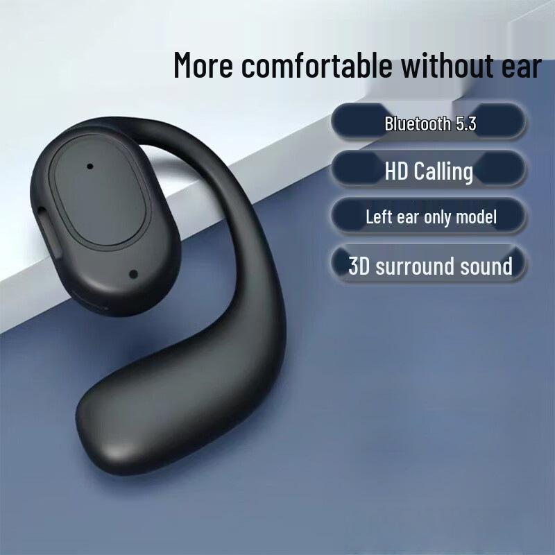 XD3 Open-ear Left Ear Wireless Earbud with Ultra-long Battery & No Latency, Universal Bluetooth for Mobile Phones