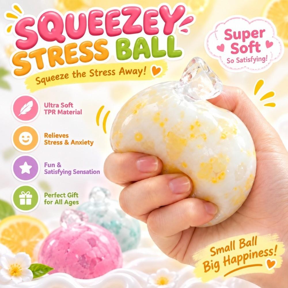 Soft Texture Stress Ball Squeezable Stress Relief Fidget Squeeze Toy Sensory Play