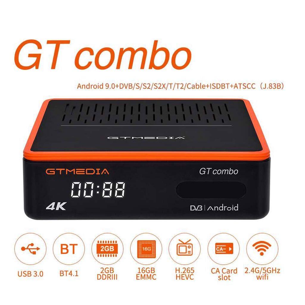 GTMEDIA GT COMBO Smart TV Box Receiver Android 9.0 2GB+16GB 4K Media Player Digital Video