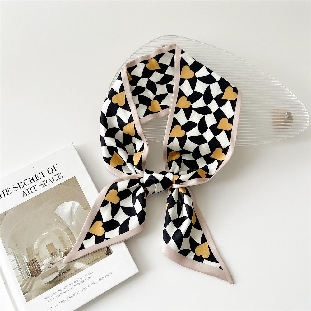 Новые шарфы Шелковые шарфы Женские весенние и осенние длинные декоративные профессиональные шарфы Летние тонкие стили в сочетании с рубашками Стильные