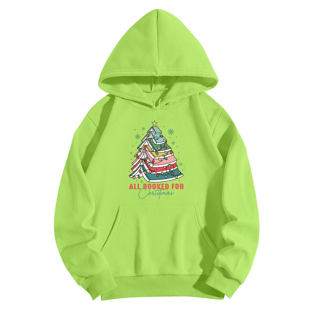 Women's O-neck Long Sleeve  Printed Top Solid Color Hoodie