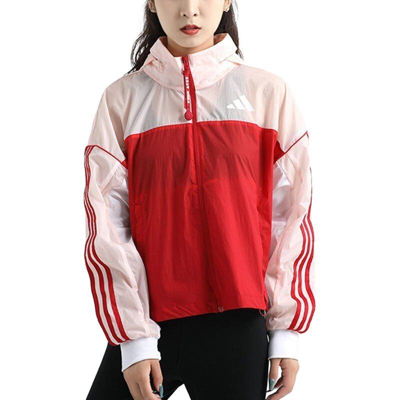 (WMNS) adidas CVA WB Colorblock Sports Jacket Red Pink Splicing Women's GF0130
