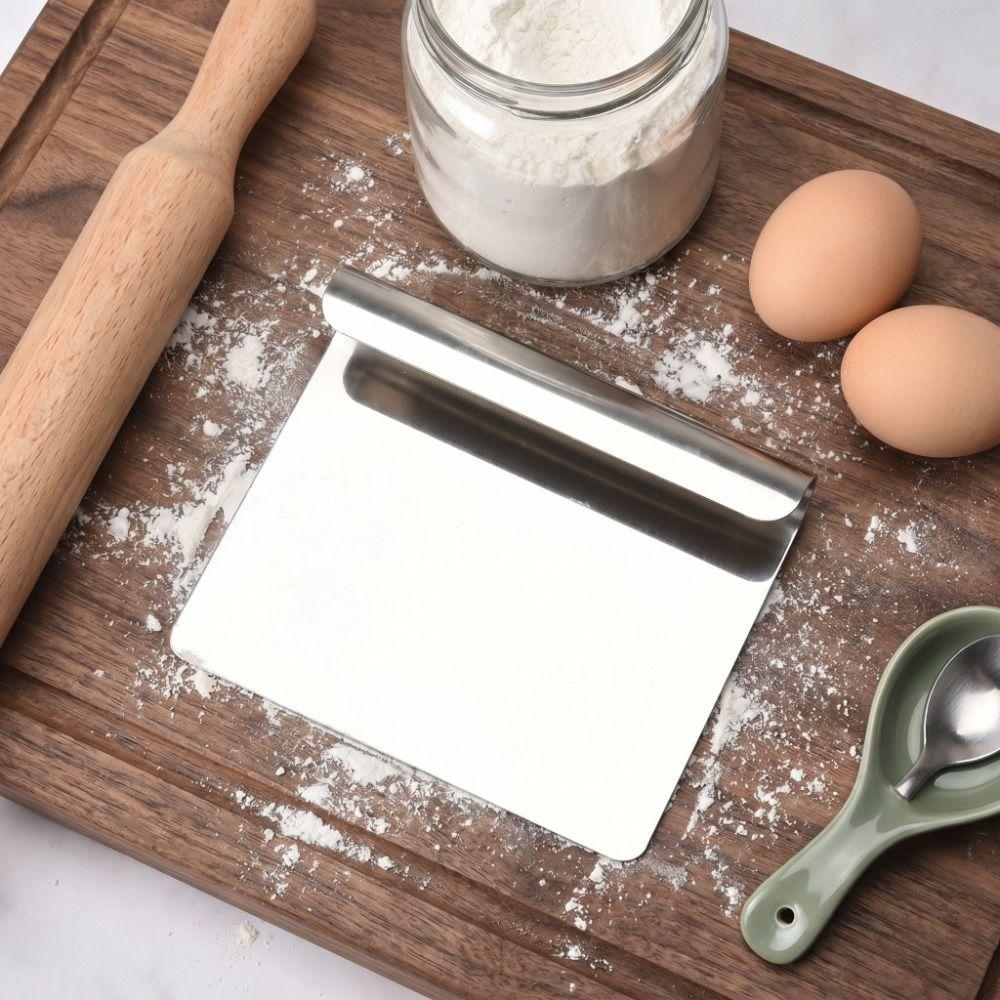 Flat Shovel Bench Flour Scraper 304 Stainless Steel Cake Divider Easy Cleaning Dough Cutter Baking