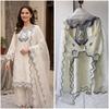 The Zoya Scalloped Organza & Cotton Palazzo Suit Set