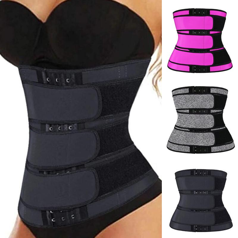 3 Belt Waist Trainer Sauna Sweat Sport Girdles Women Body Shaper Workout Trimmer Belt
