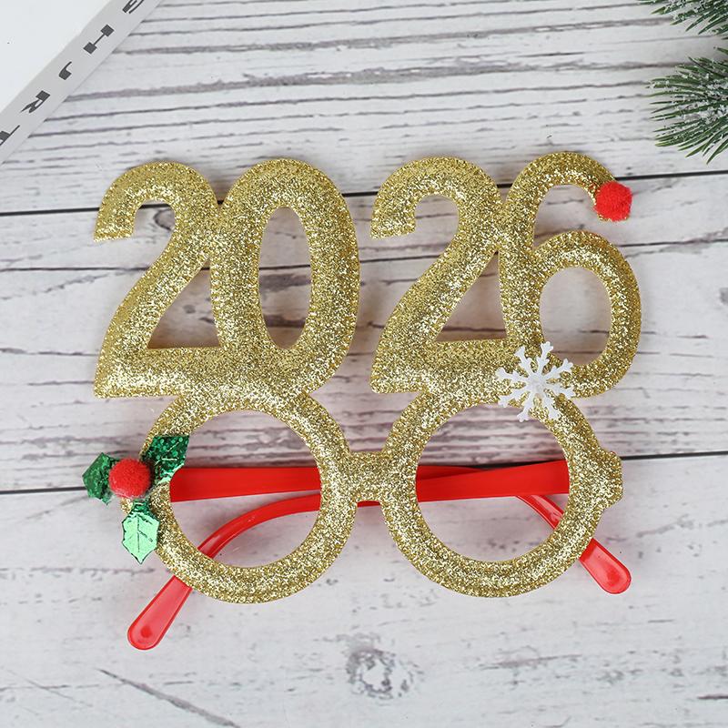 2026 New Year Eve Party Glasses Frame Holiday Party Decoration Supplies Kids Gift Favors 2026 Funny Christmas Photo Booth Props