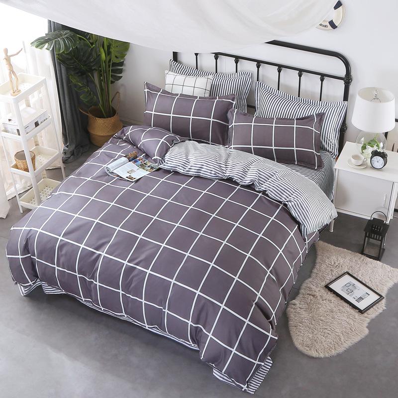 Домашний текстиль Grinding Комплект из четырех предметов, простыня пододеяльник, односпальный комплект постельного белья из трех предметов для общежития