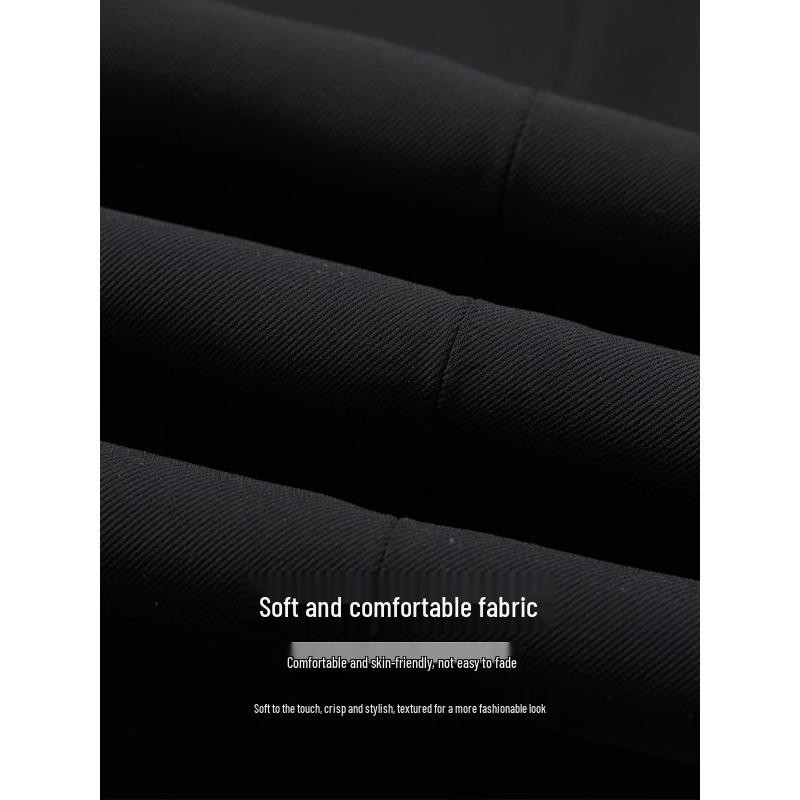 Women's Black High-Waist Flare Pants with Slit - New 2025 Spring/Autumn Slimming Style