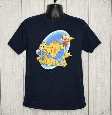 Черная унисекс футболка с принтом CatDog, размеры от S до 5XL, 8D1068