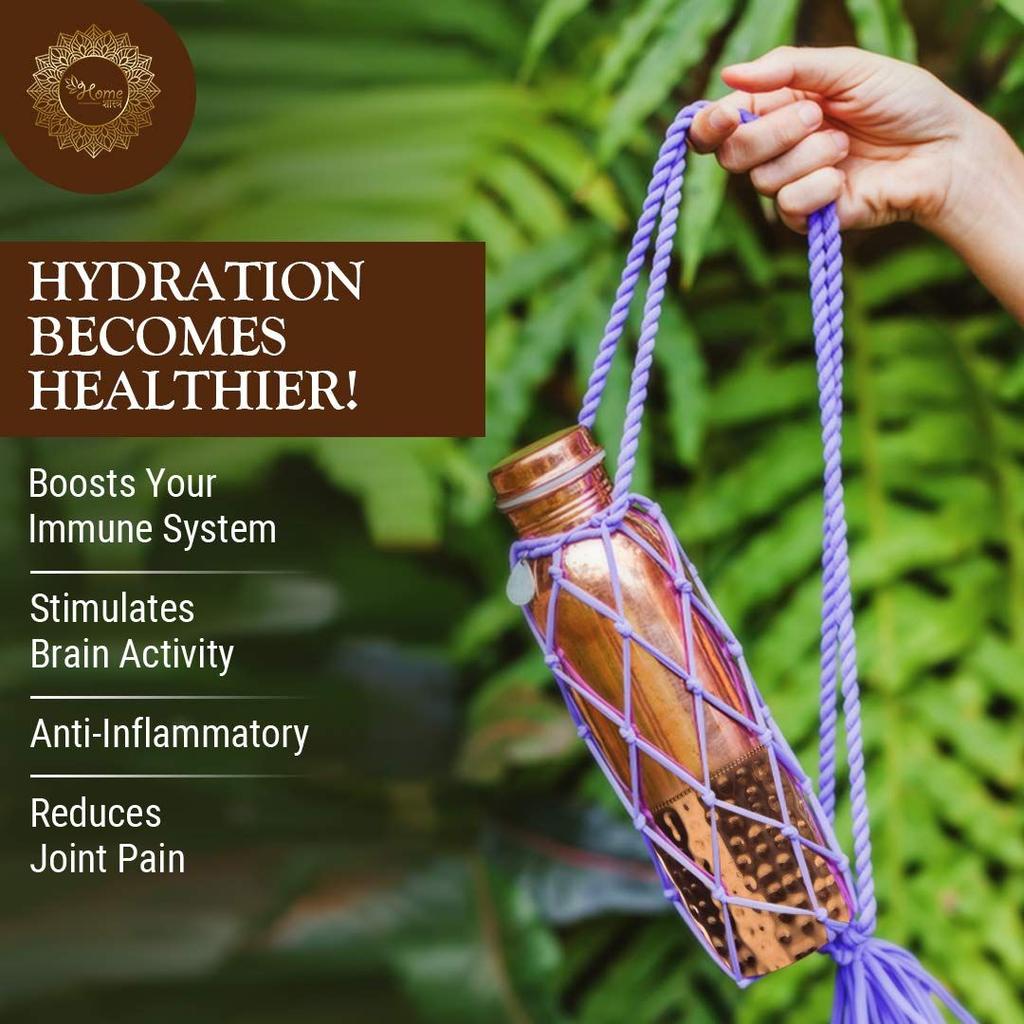 Good Vibes Only Multicolour Designer Printed 100% Pure Copper Bottle 1 Litre | Beautiful Bottle